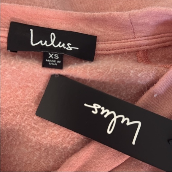 NWT! Lulu’s fuzzy dusty pink sweatshirt XSmall cozy pockets softgirl gorpcore - Picture 12 of 13
